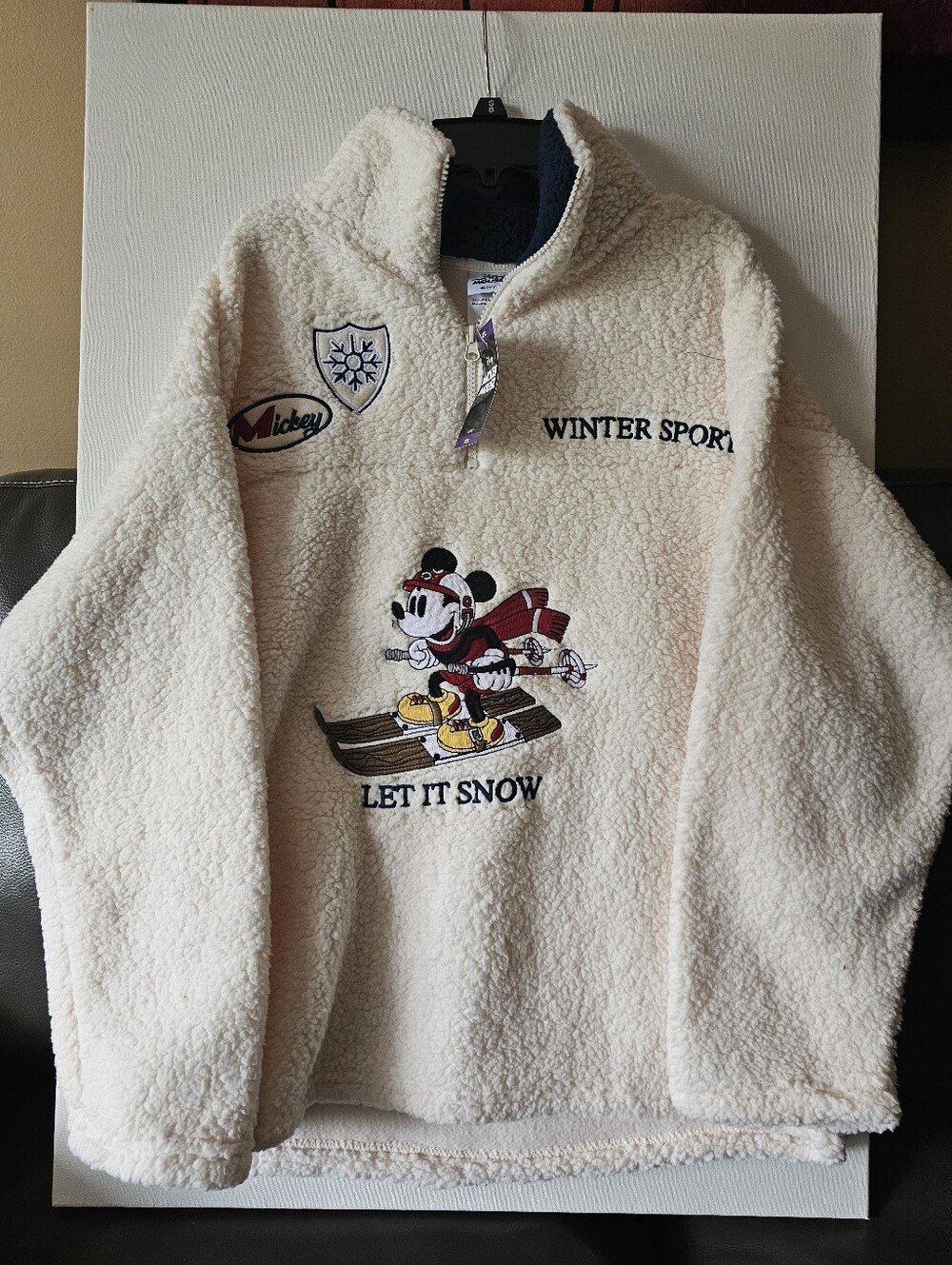 Disneys Mickey Mouse  Women's Winter Sherpa Quarter-Zip Pullover Size 2xL